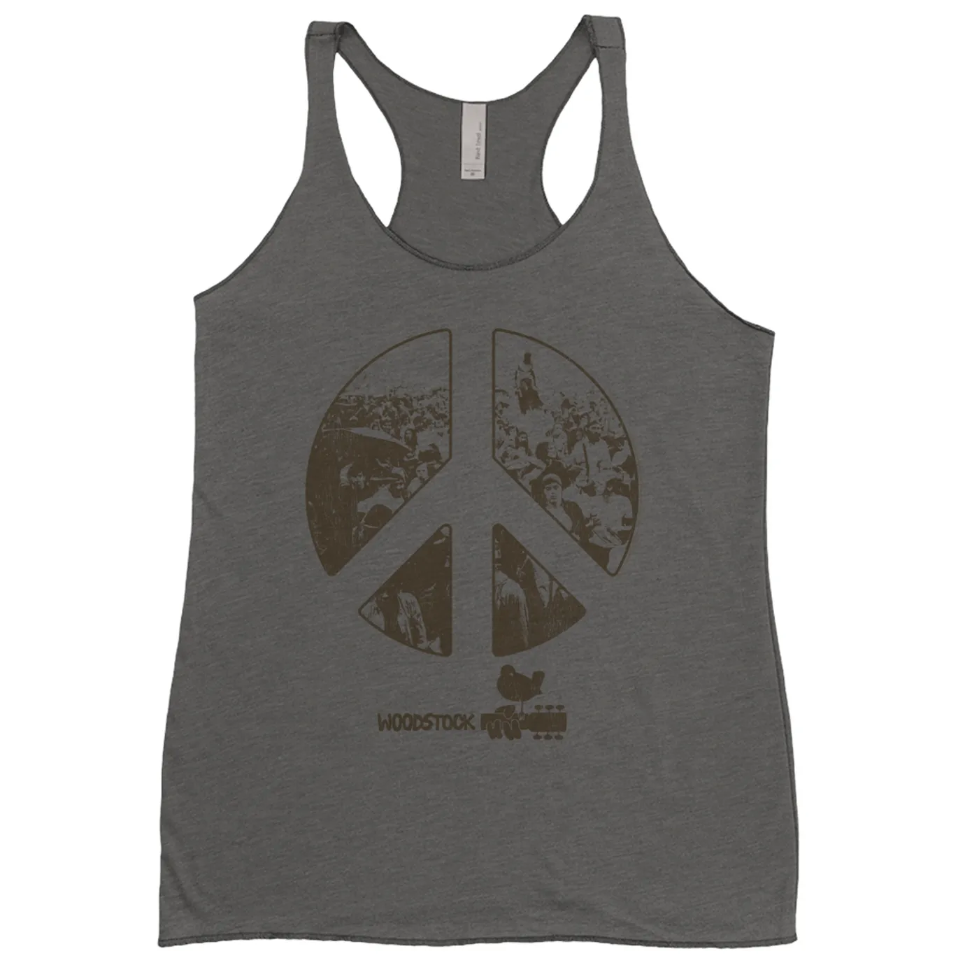 Woodstock Ladies' Tank Top | Crowd Photo Peace Sign Woodstock Shirt