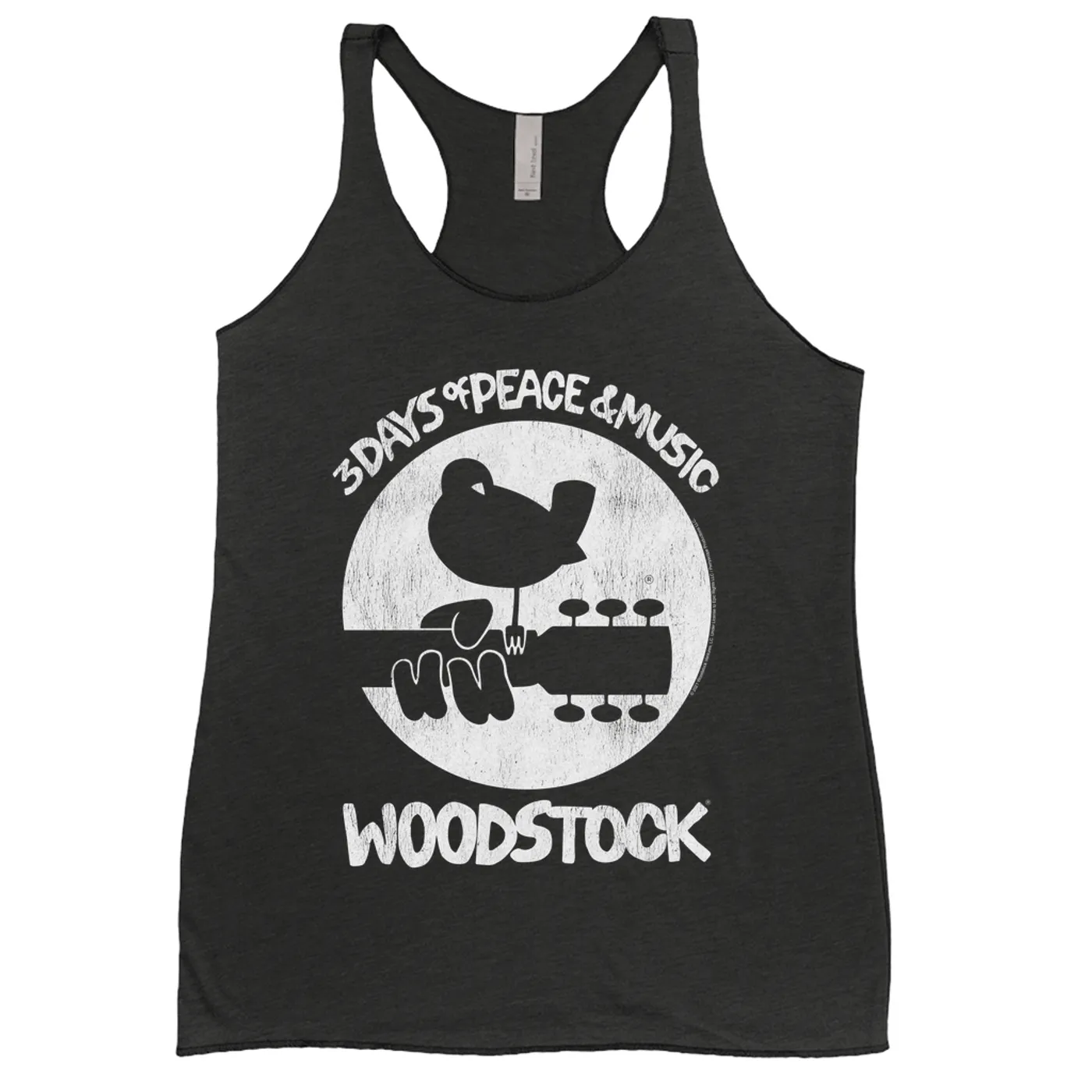 Woodstock Ladies' Tank Top | Woodstock Bird And Guitar All In White Woodstock Shirt
