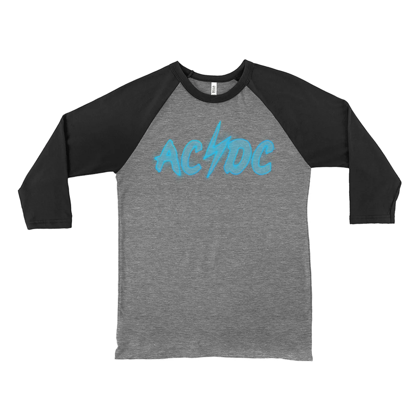 ACDC 3/4 Sleeve Baseball Tee | AC/DC Electric Logo ACDC Shirt (Merchbar Exclusive)