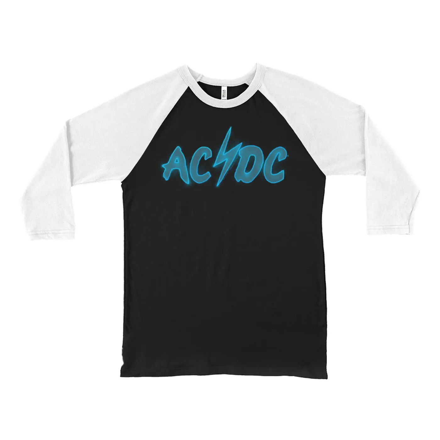 ACDC 3/4 Sleeve Baseball Tee | AC/DC Electric Logo ACDC Shirt (Merchbar Exclusive)