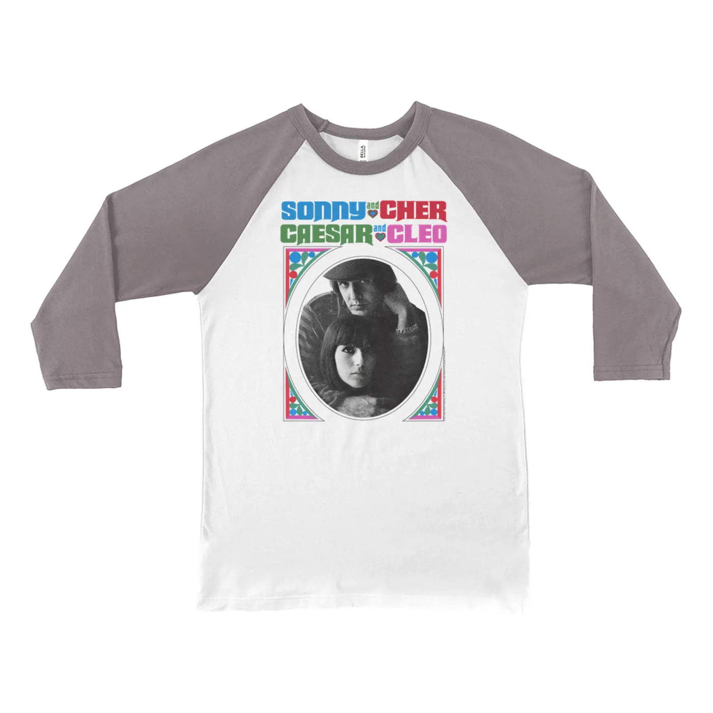 Sonny & Cher 3/4 Sleeve Baseball Tee | Caesar And Cleo Retro Frame Image Sonny and Cher Shirt