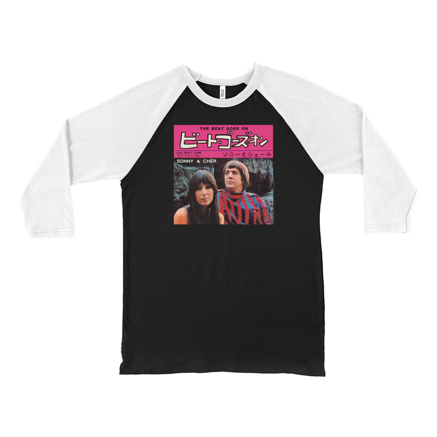 Sonny & Cher 3/4 Sleeve Baseball Tee | The Beat Goes On Japan Album Sonny and Cher Shirt