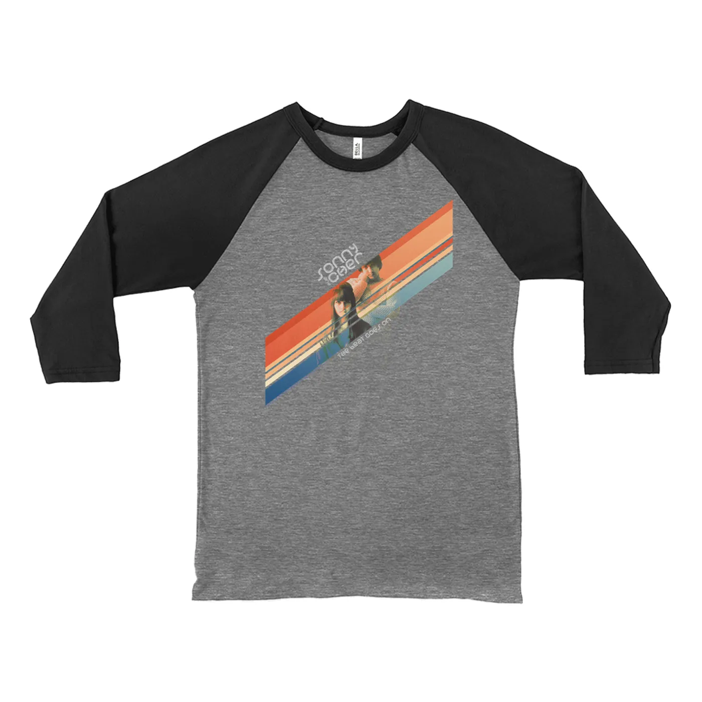 Sonny & Cher 3/4 Sleeve Baseball Tee | The Beat Goes On Retro Stripes Sonny and Cher Shirt