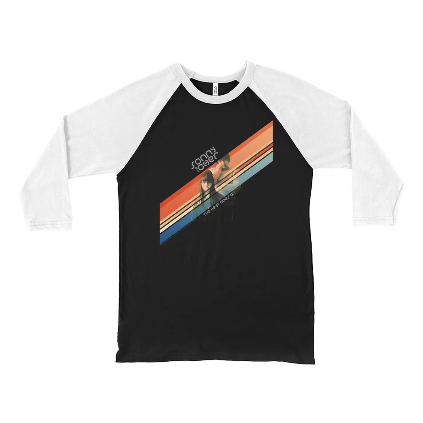 Sonny & Cher 3/4 Sleeve Baseball Tee | The Beat Goes On Retro Stripes Sonny and Cher Shirt