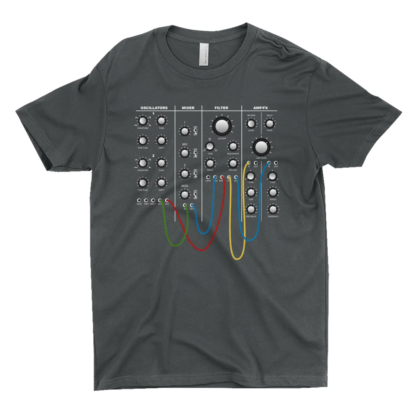 Merchbar Music Life T-Shirt | Modular Synth Chest Panel Merchbar Music Life Shirt