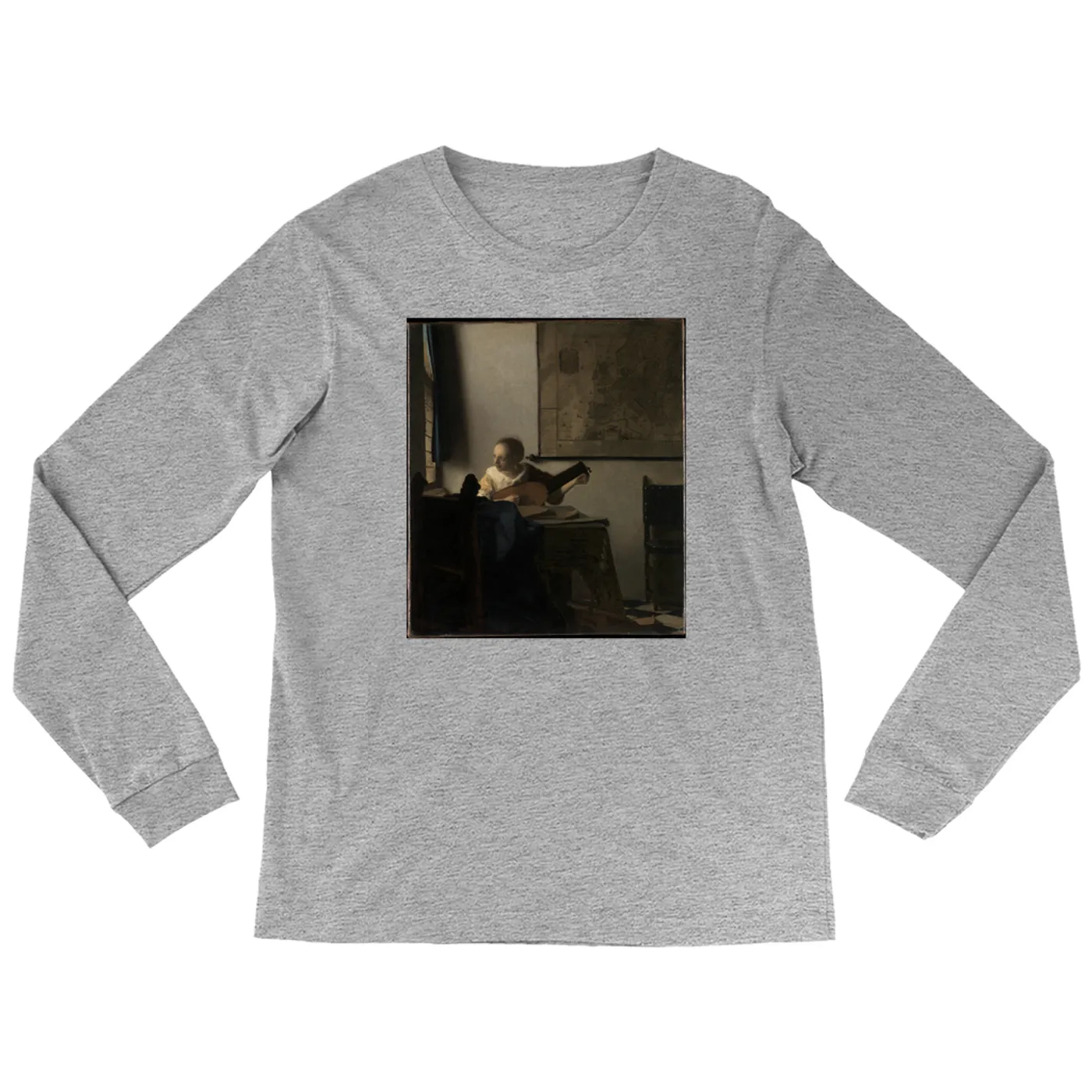 Merchbar Museum Series Long Sleeve Shirt | Young Woman with a Lute Merchbar Museum Series Shirt