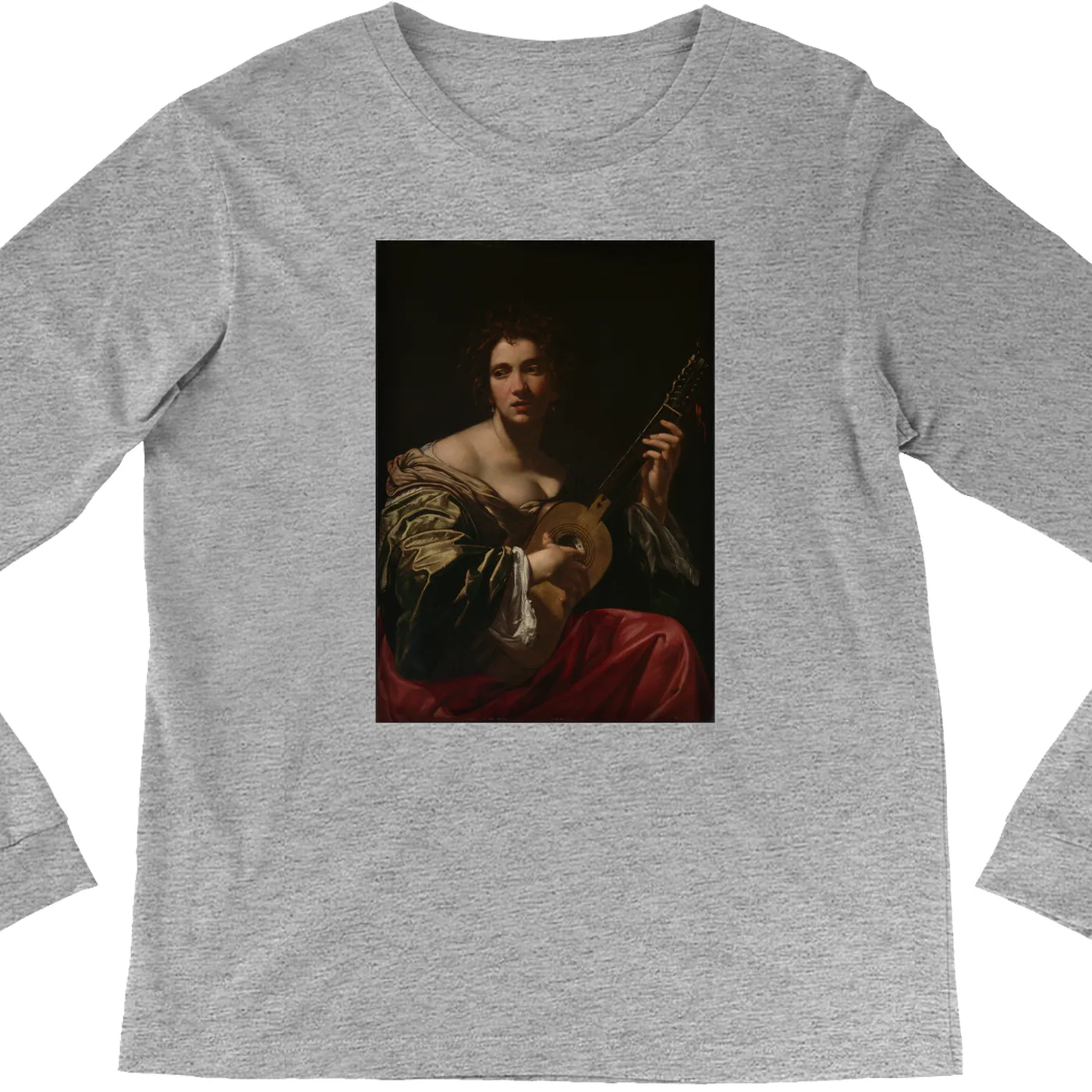 Merchbar Museum Series Long Sleeve Shirt | Woman Playing a Guitar Merchbar Museum Series Shirt