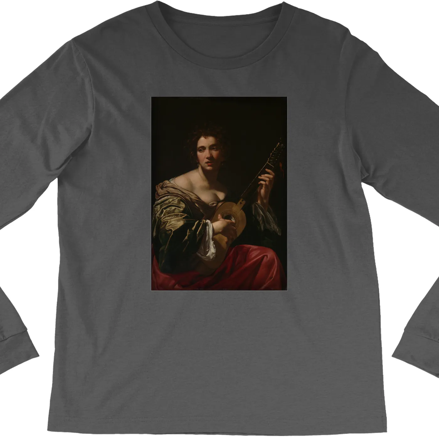 Merchbar Museum Series Long Sleeve Shirt | Woman Playing a Guitar Merchbar Museum Series Shirt