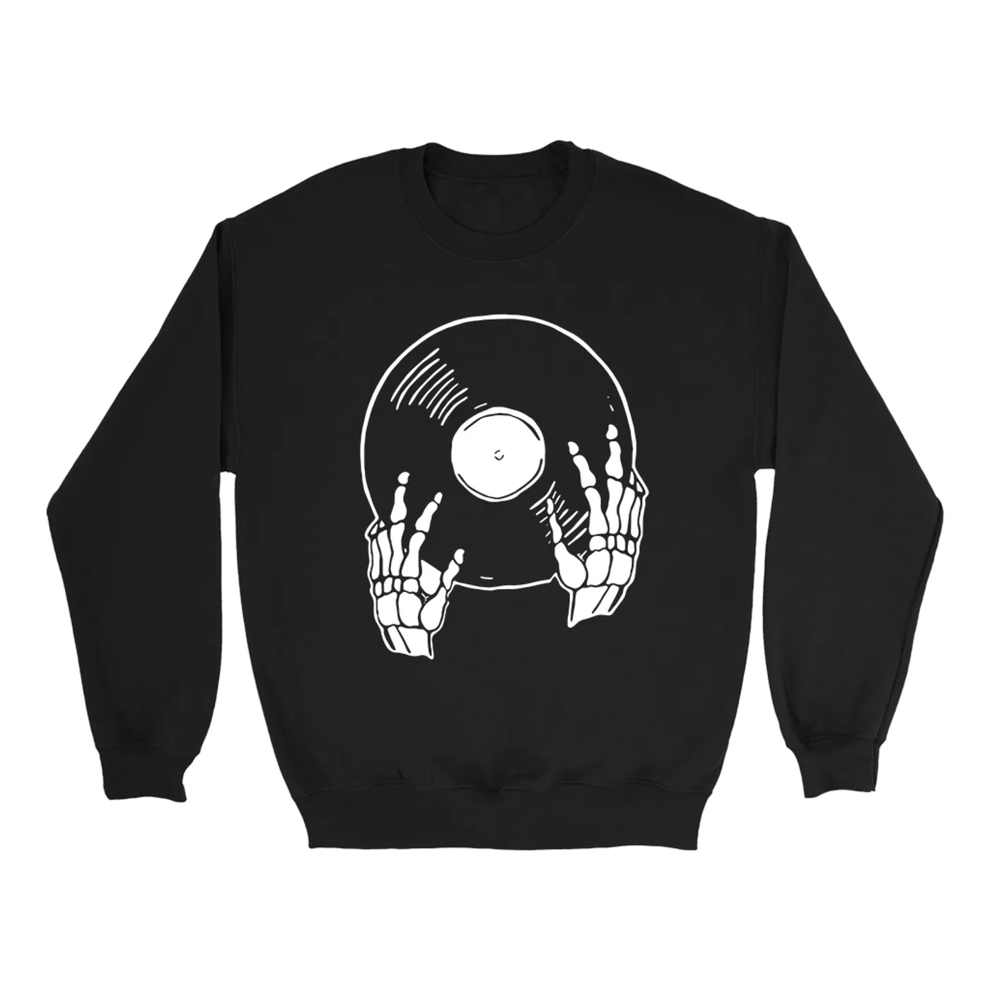 Merchbar Music Life Sweatshirt | Skeletons Spin Vinyl Too Merchbar Music Life Sweatshirt