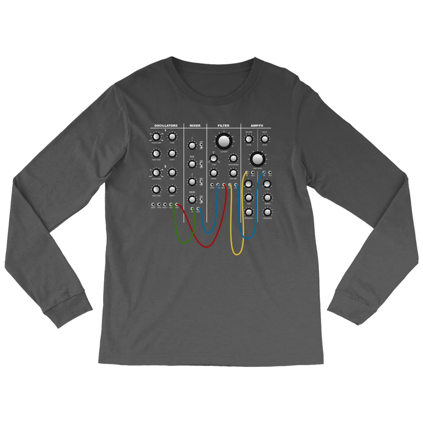 Merchbar Music Life Long Sleeve Shirt | Modular Synth Chest Panel Merchbar Music Life Shirt