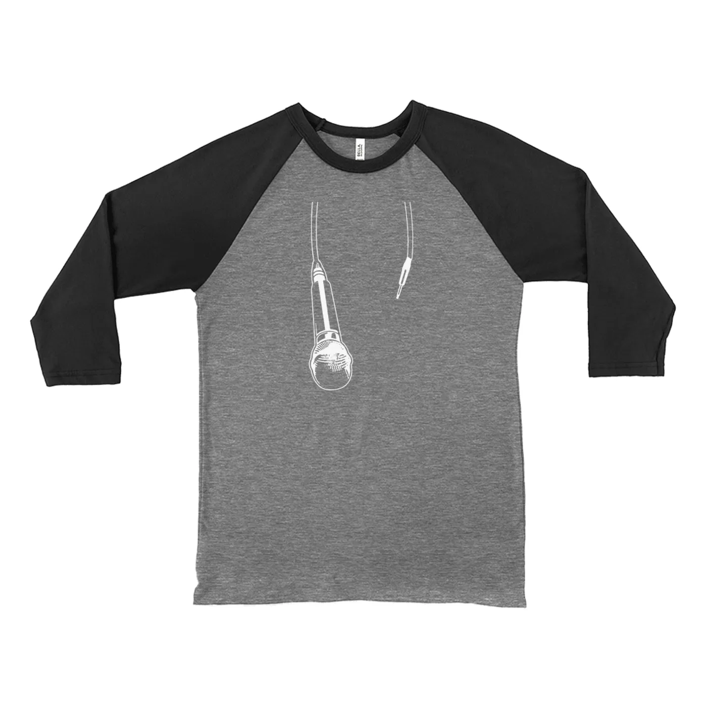 Merchbar Music Life 3/4 Sleeve Baseball Tee | Let The Mic Hang Merchbar Music Life Shirt