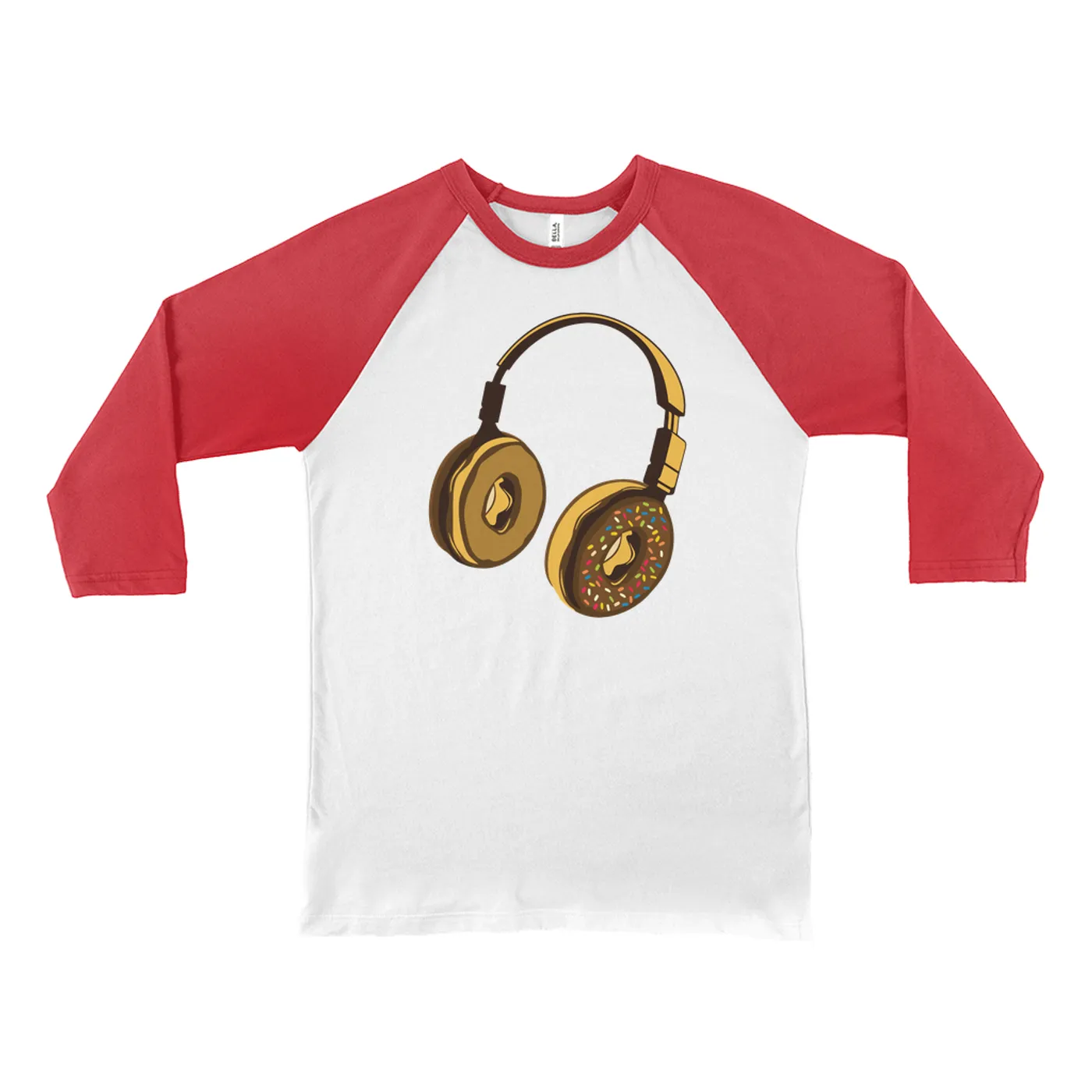 Merchbar Music Life 3/4 Sleeve Baseball Tee | Delicious Donut Beats Merchbar Music Life Shirt