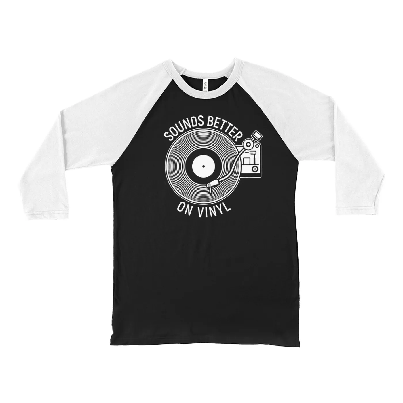 Merchbar Music Life 3/4 Sleeve Baseball Tee | Vinyl Sounds Better Merchbar Music Life Shirt