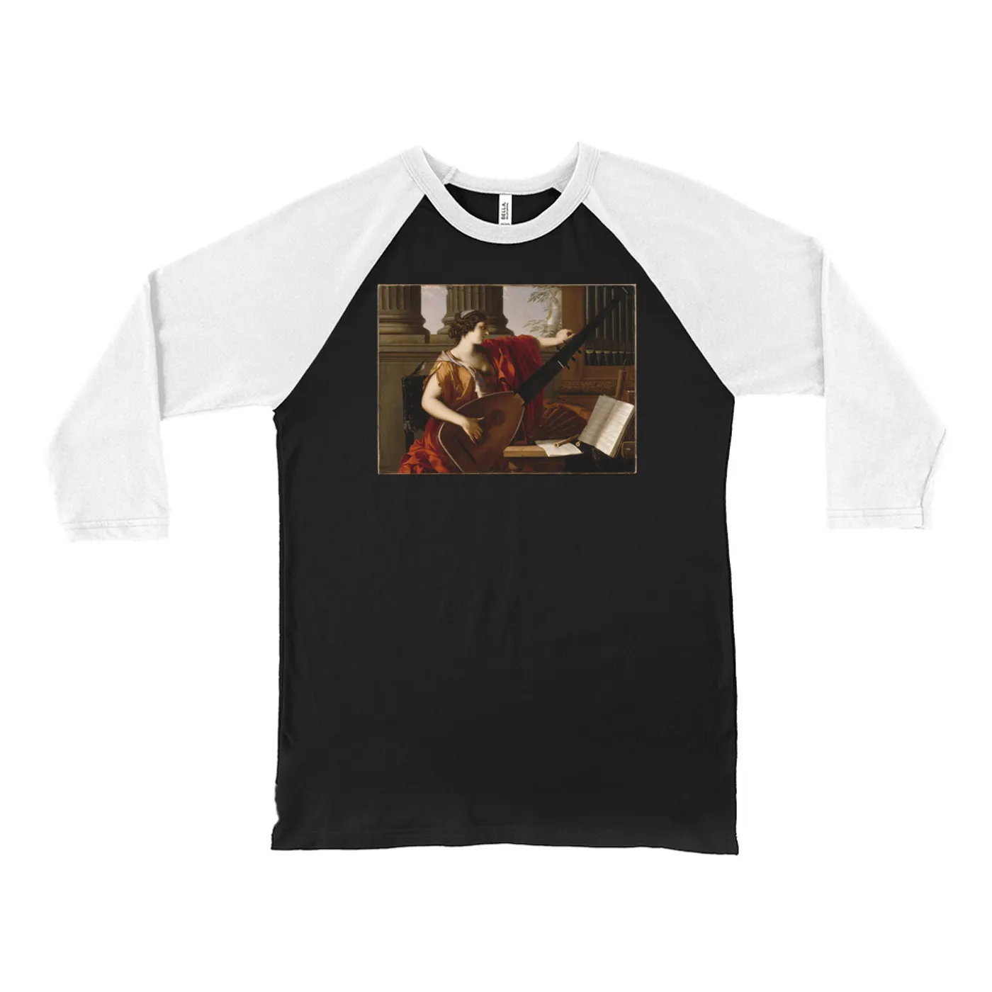 Merchbar Museum Series 3/4 Sleeve Baseball Tee | Allegory of Music Merchbar Museum Series Shirt