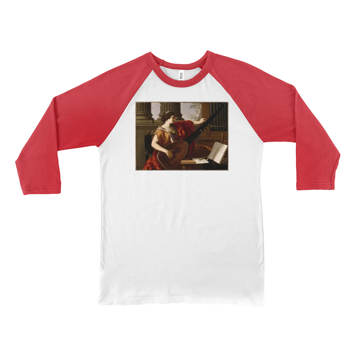 Merchbar Museum Series 3/4 Sleeve Baseball Tee | Allegory of Music Merchbar Museum Series Shirt