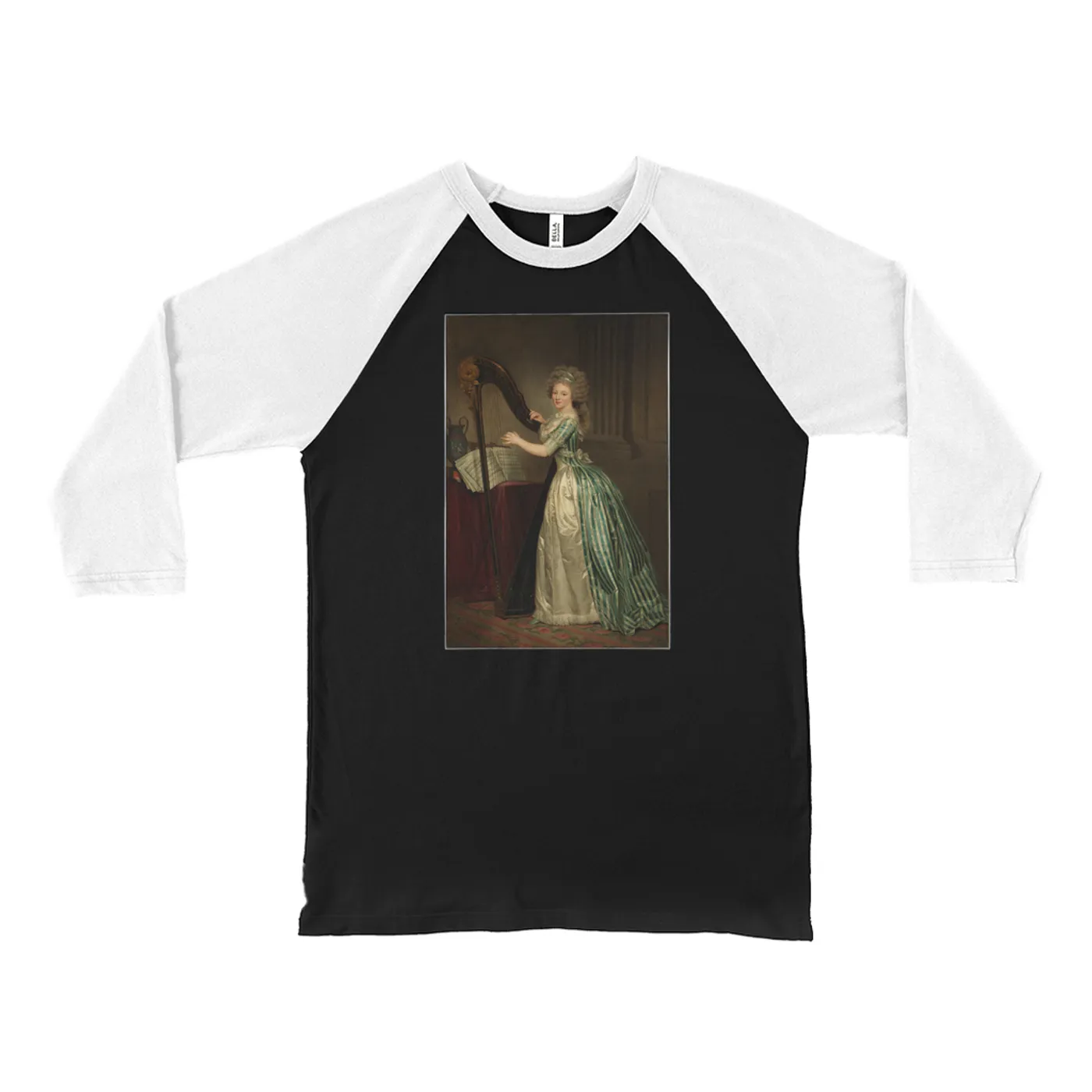 Merchbar Museum Series 3/4 Sleeve Baseball Tee | Self-Portrait with a Harp Merchbar Museum Series Shirt