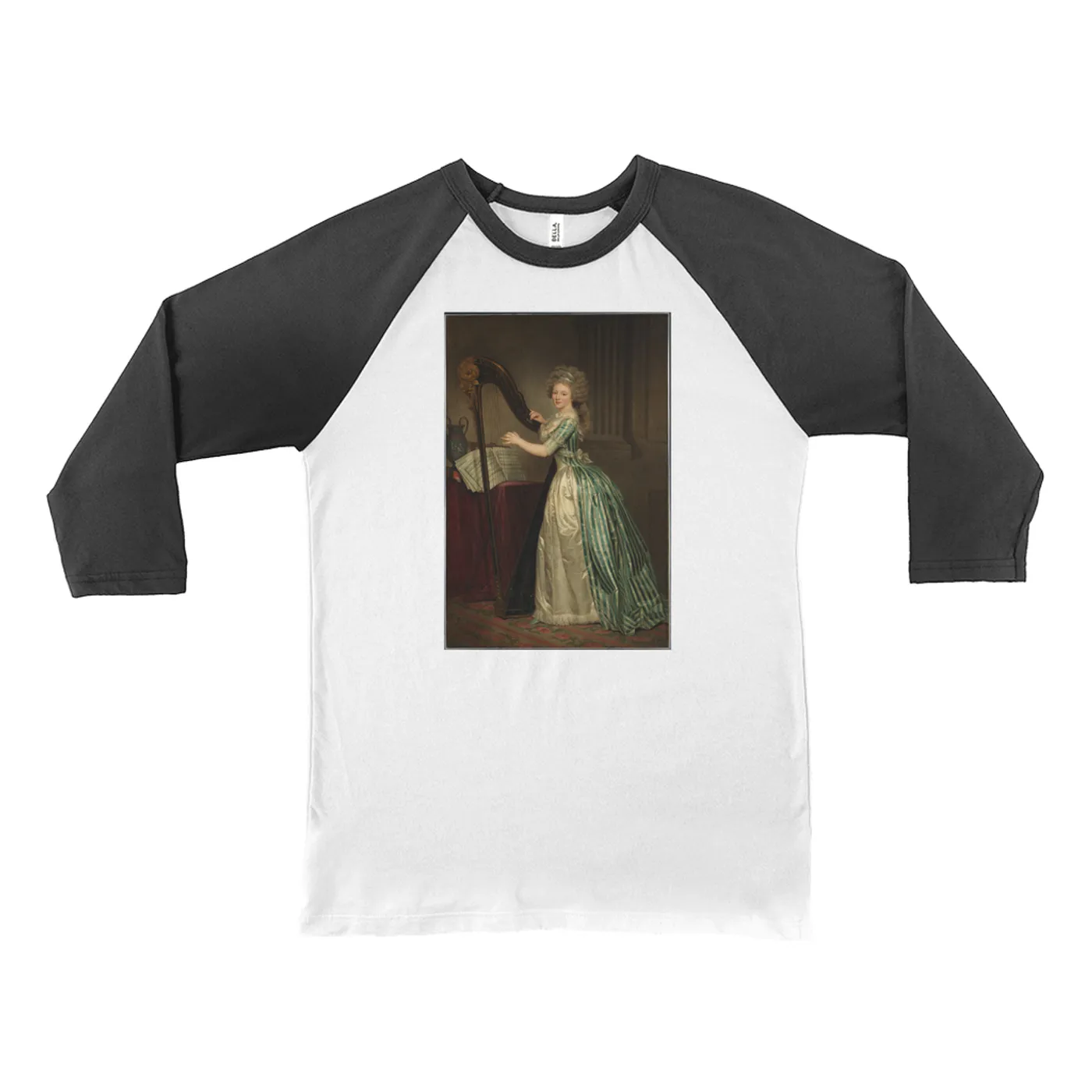Merchbar Museum Series 3/4 Sleeve Baseball Tee | Self-Portrait with a Harp Merchbar Museum Series Shirt