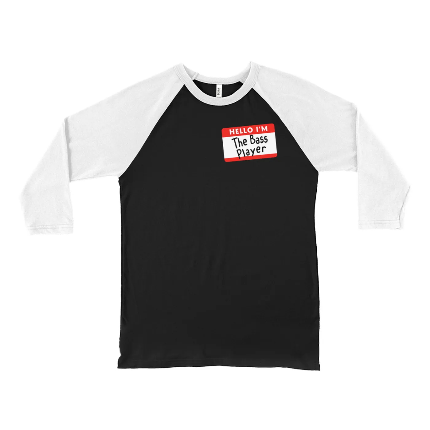 Merchbar Music Life 3/4 Sleeve Baseball Tee | Hello I'm The Bass Player Merchbar Music Life Shirt
