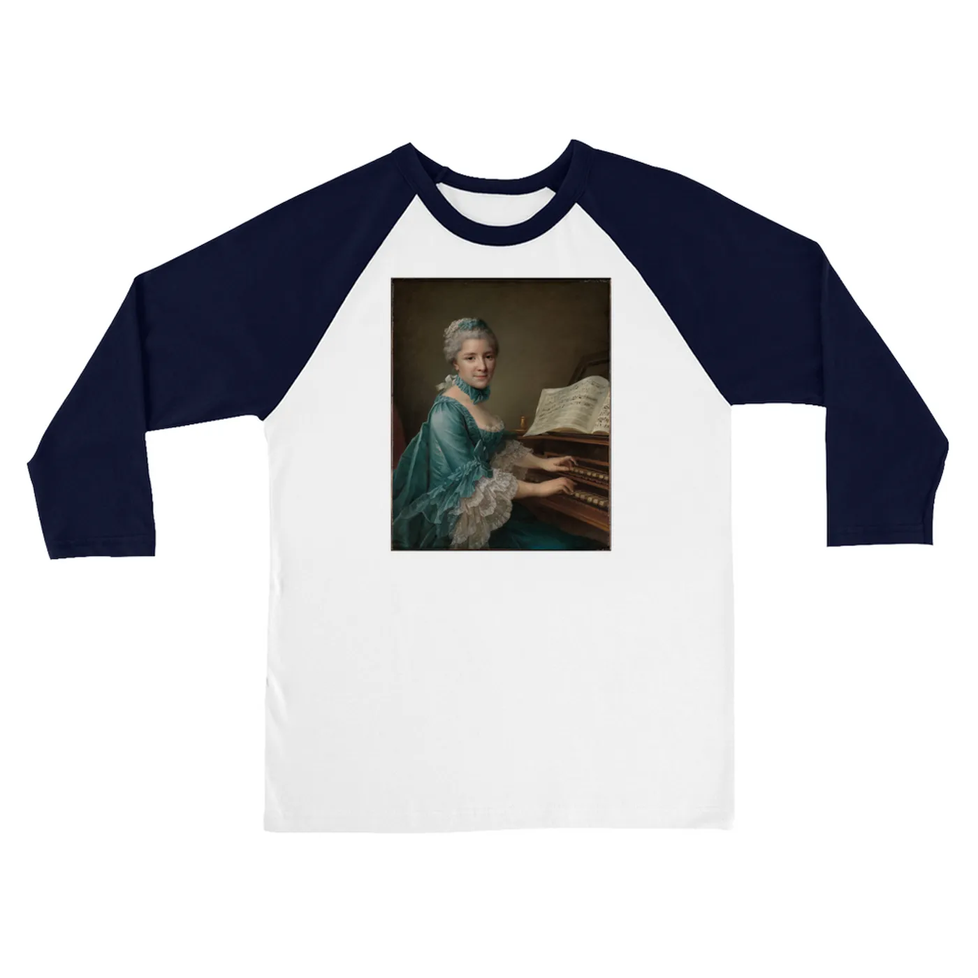 Merchbar Museum Series 3/4 Sleeve Baseball Tee | Portrait of a Woman Merchbar Museum Series Shirt