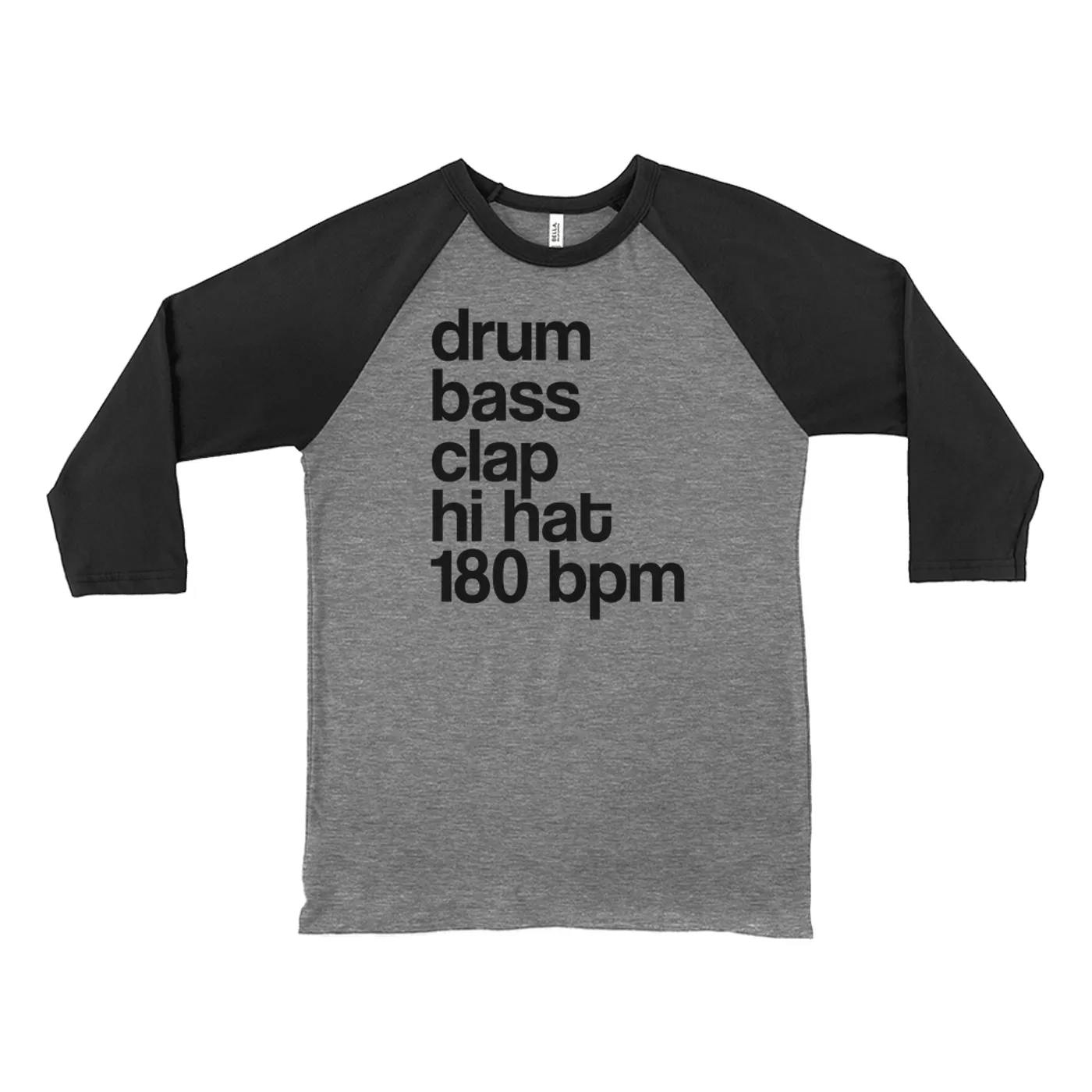 Merchbar Music Life 3/4 Sleeve Baseball Tee | Drum Bass Clap Merchbar Music Life Shirt