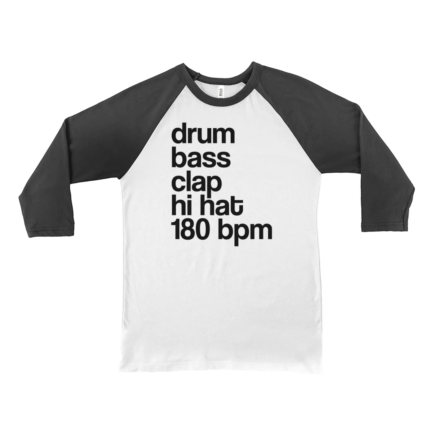 Merchbar Music Life 3/4 Sleeve Baseball Tee | Drum Bass Clap Merchbar Music Life Shirt