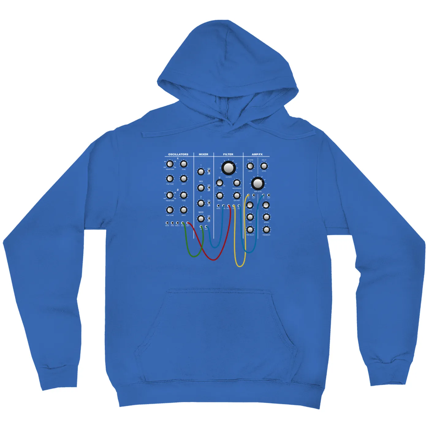 Merchbar Music Life Hoodie | Modular Synth Chest Panel Merchbar Music Life Hoodie