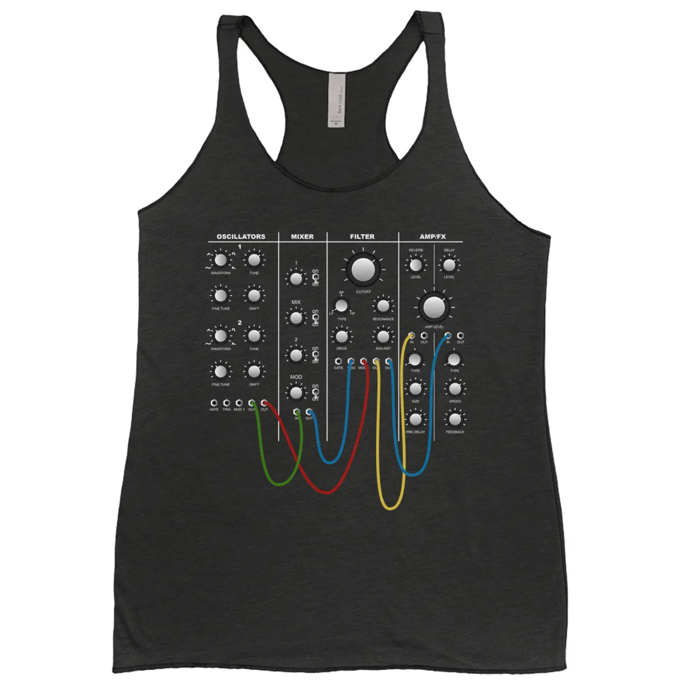 Merchbar Music Life Ladies' Tank Top | Modular Synth Chest Panel Merchbar Music Life Shirt