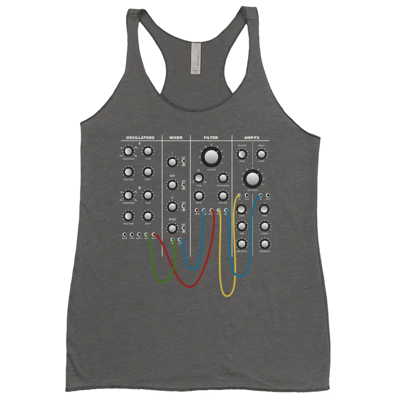 Merchbar Music Life Ladies' Tank Top | Modular Synth Chest Panel Merchbar Music Life Shirt