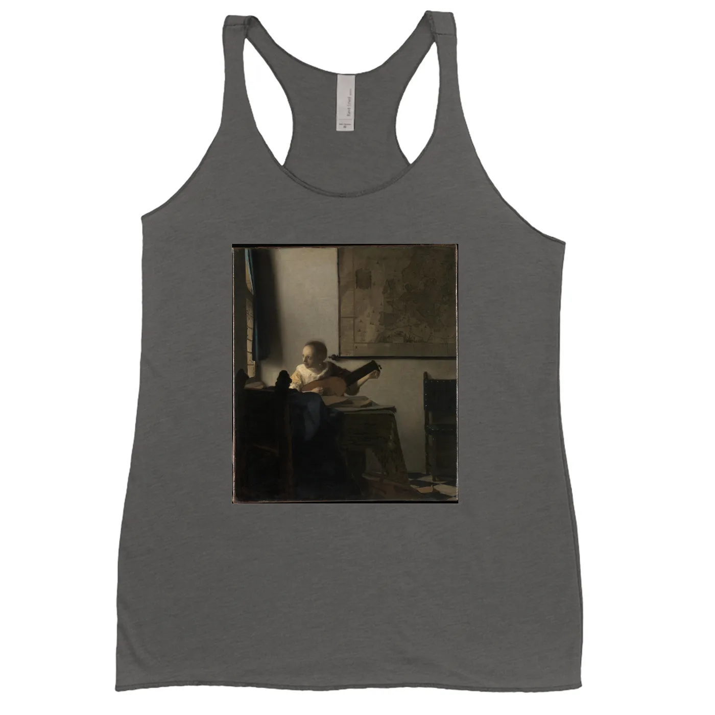 Merchbar Museum Series Ladies' Tank Top | Young Woman with a Lute Merchbar Museum Series Shirt