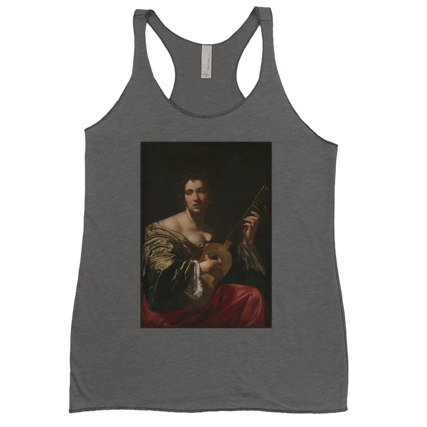 Merchbar Museum Series Ladies' Tank Top | Woman Playing a Guitar Merchbar Museum Series Shirt