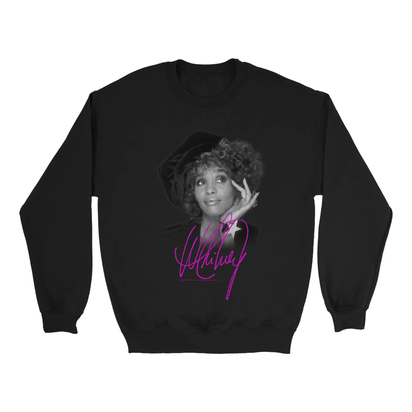 Whitney Houston Sweatshirt | Whitney Star Photoshoot With Signature Distressed Whitney Houston Sweatshirt