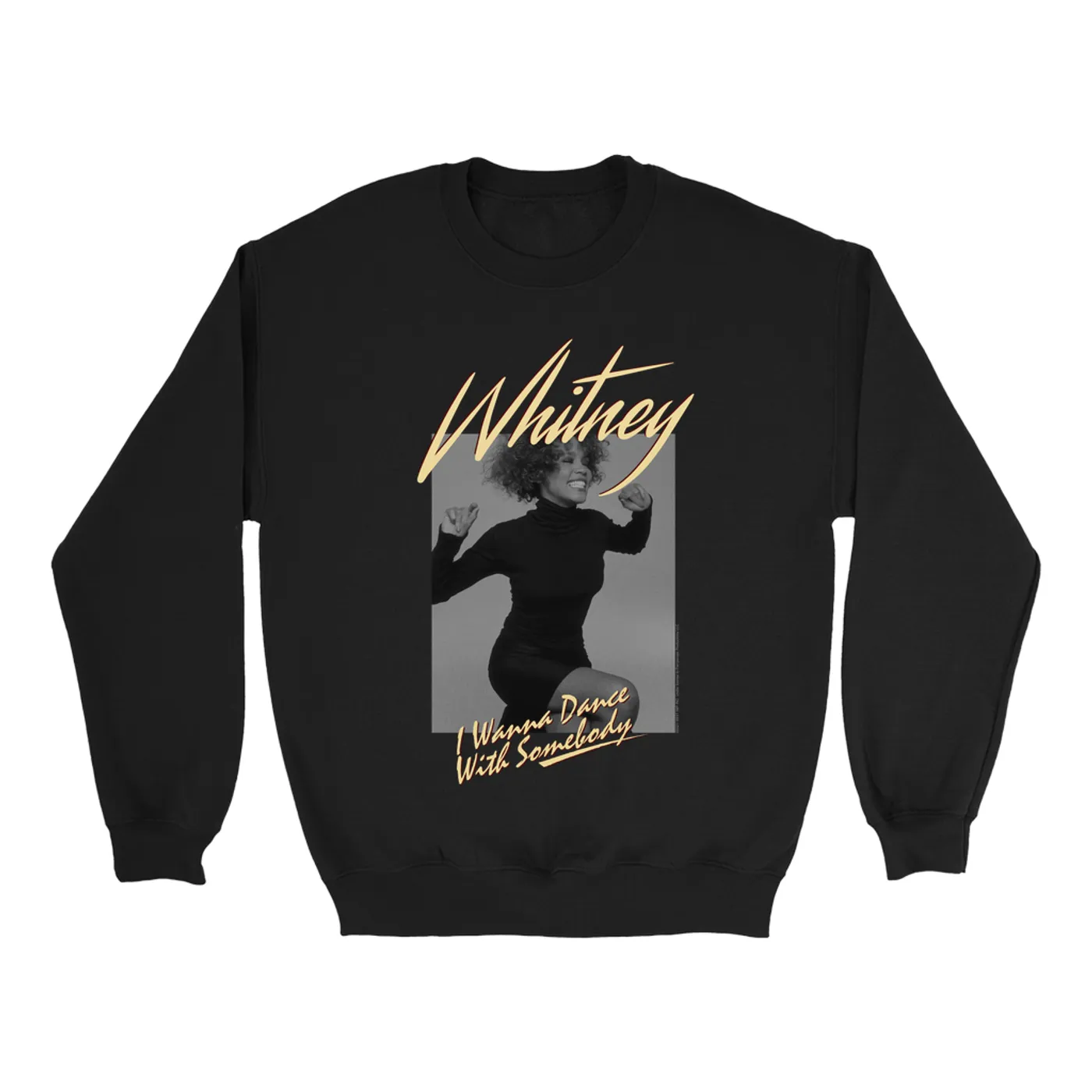 Whitney Houston Sweatshirt | I Wanna Dance With Somebody Ivory Design Whitney Houston Sweatshirt