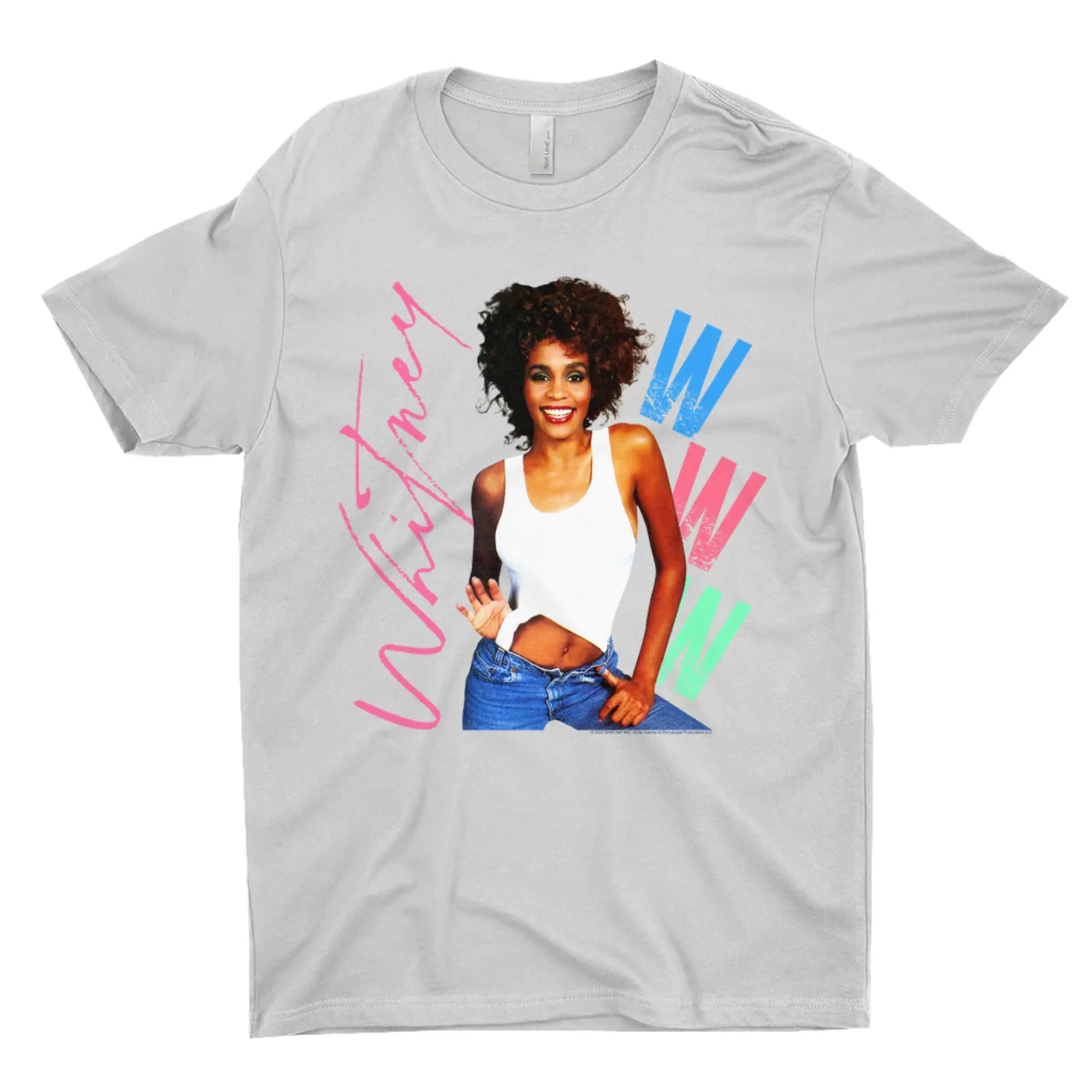 Whitney Houston T-Shirt | Whitney Pastel W Design Whitney Houston Shirt