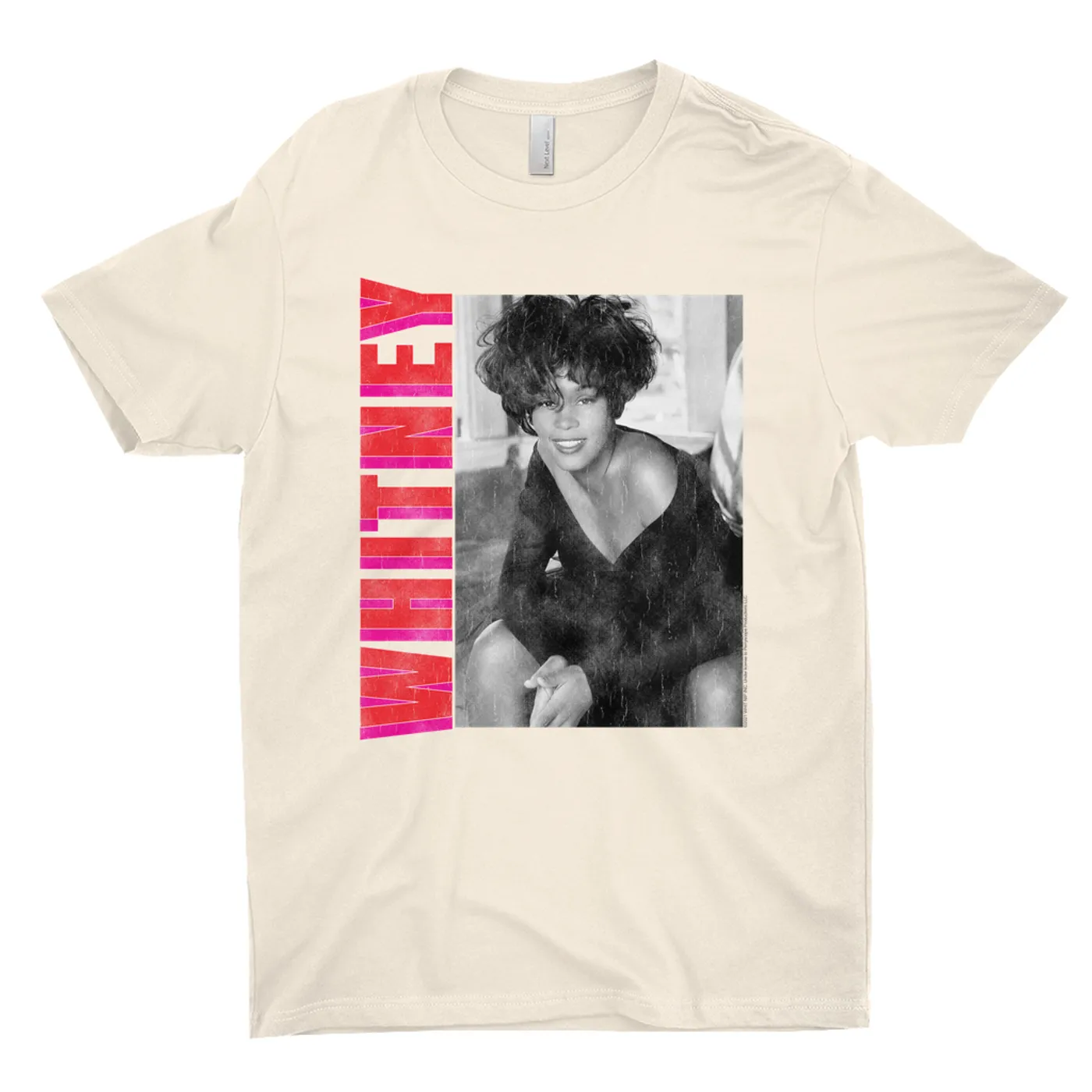 Whitney Houston T-Shirt | Whitney Pink And Red Design Distressed Whitney Houston Shirt