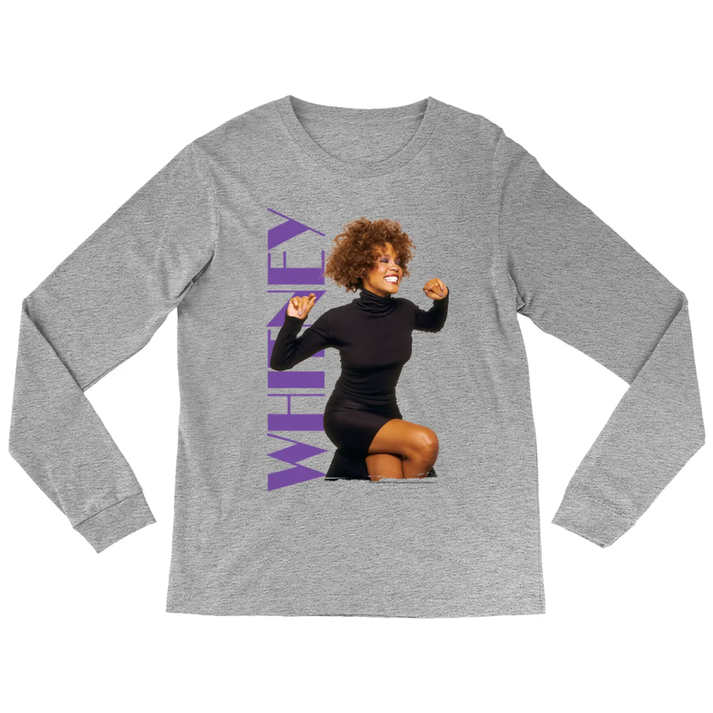 Whitney Houston Long Sleeve Shirt | Whitney Photo And Purple Logo Image Whitney Houston Shirt
