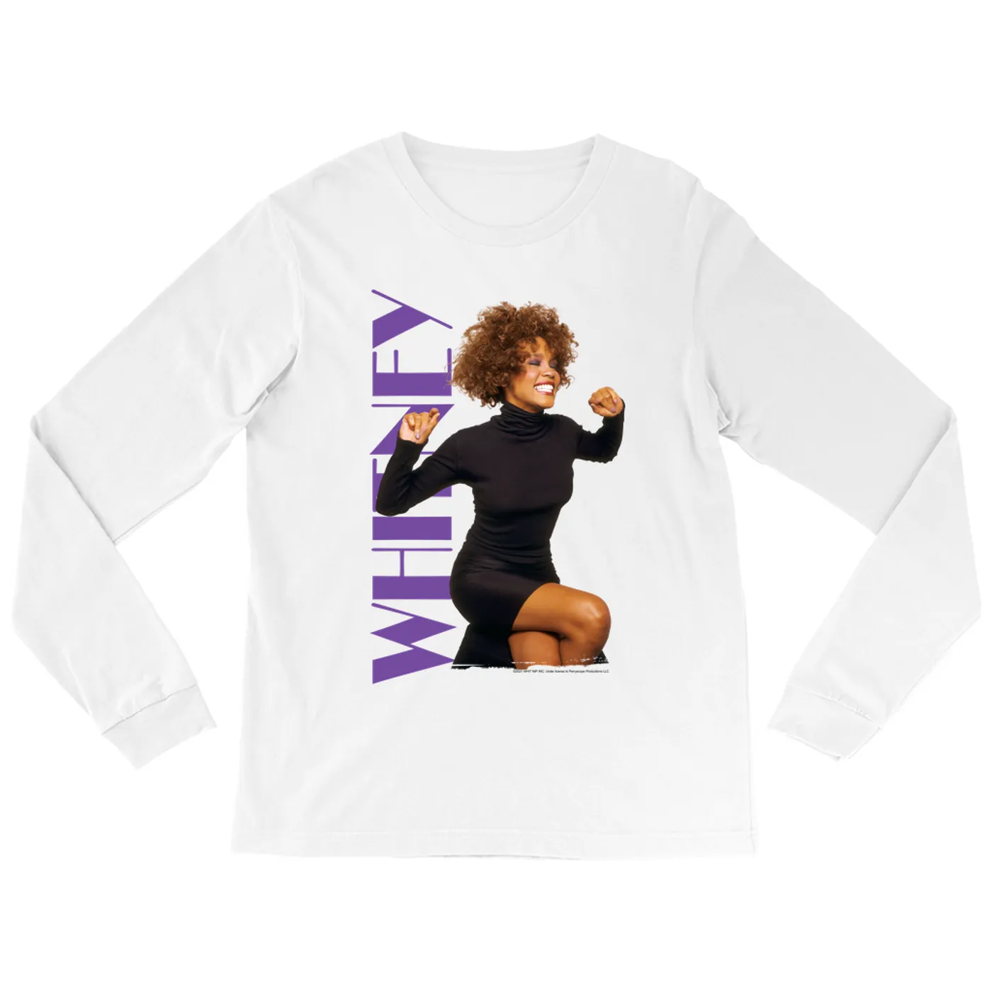 Whitney Houston Long Sleeve Shirt | Whitney Photo And Purple Logo Image Whitney Houston Shirt