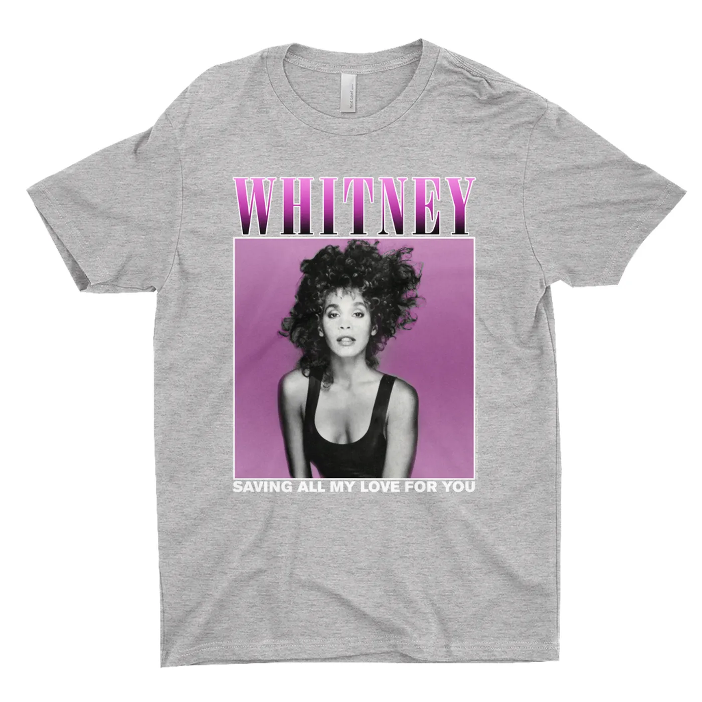 Whitney Houston T-Shirt | Saving All My Love For You Ombre Purple Design Whitney Houston Shirt