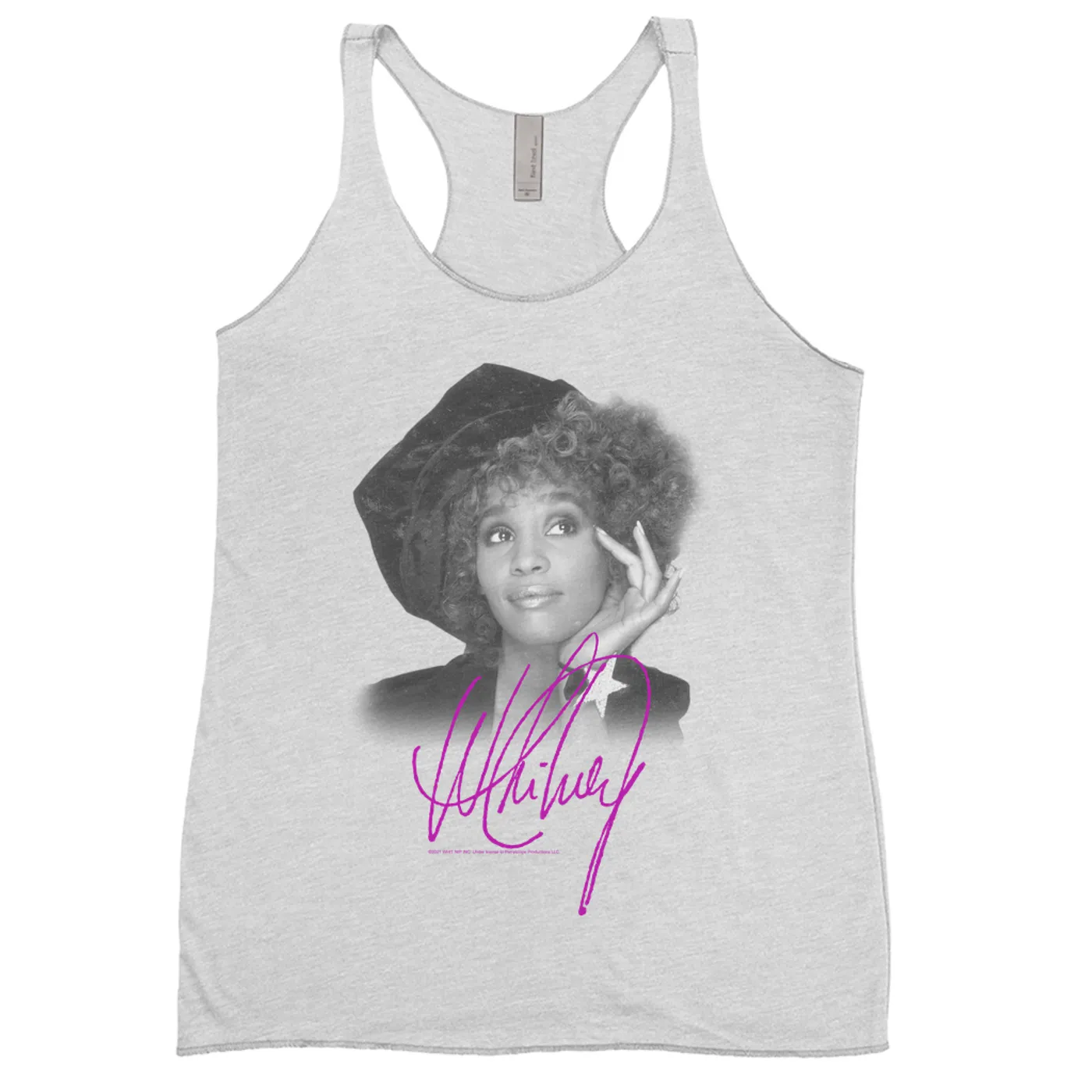 Whitney Houston Ladies' Tank Top | Whitney Star Photoshoot With Signature Distressed Whitney Houston Shirt