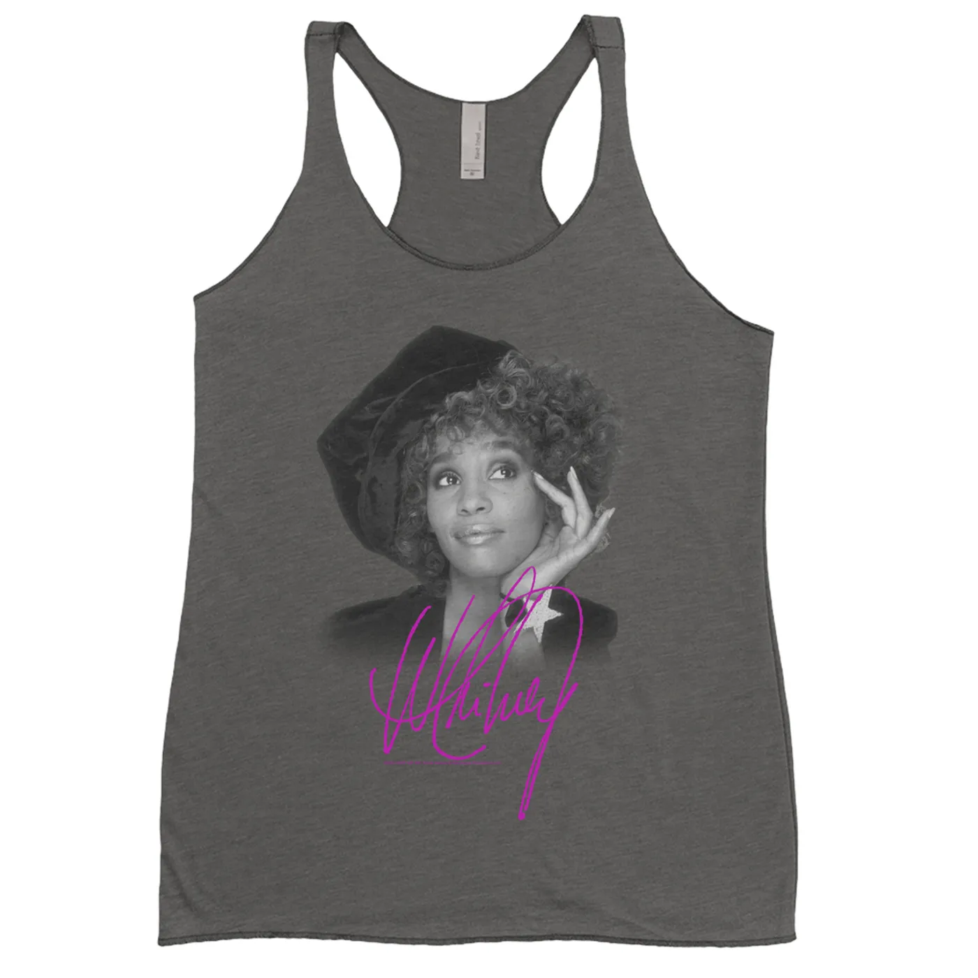 Whitney Houston Ladies' Tank Top | Whitney Star Photoshoot With Signature Distressed Whitney Houston Shirt
