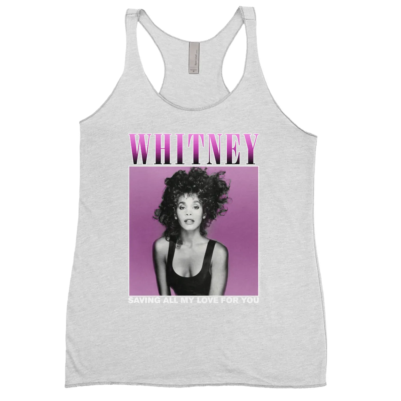 Whitney Houston Ladies' Tank Top | Saving All My Love For You Ombre Purple Design Whitney Houston Shirt