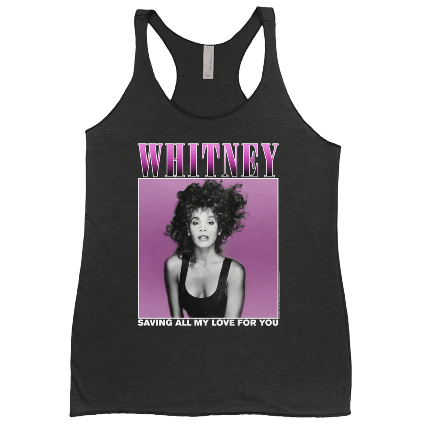 Whitney Houston Ladies' Tank Top | Saving All My Love For You Ombre Purple Design Whitney Houston Shirt