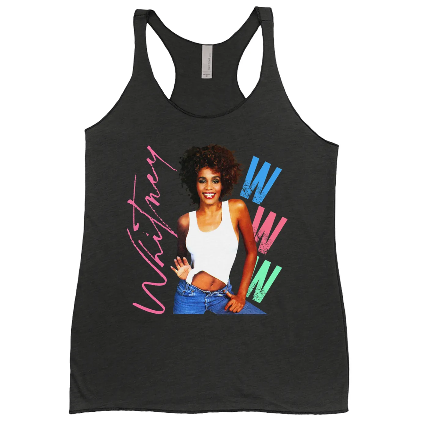 Whitney Houston Ladies' Tank Top | Whitney Pastel W Design Whitney Houston Shirt