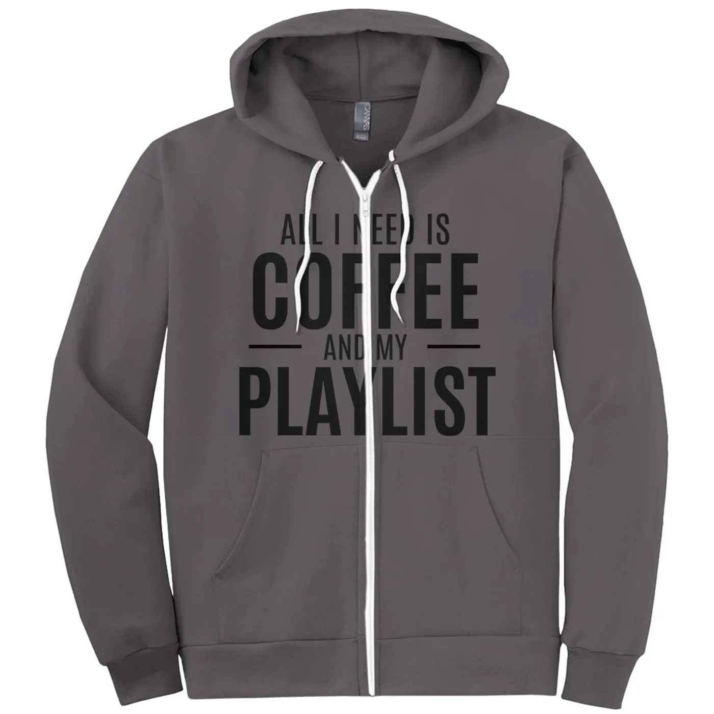Merchbar Music Life Zip Hoodie | All I Need Is Coffee & Music Merchbar Music Life Hoodie