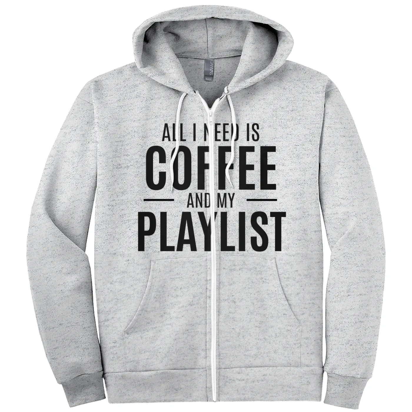 Merchbar Music Life Zip Hoodie | All I Need Is Coffee & Music Merchbar Music Life Hoodie