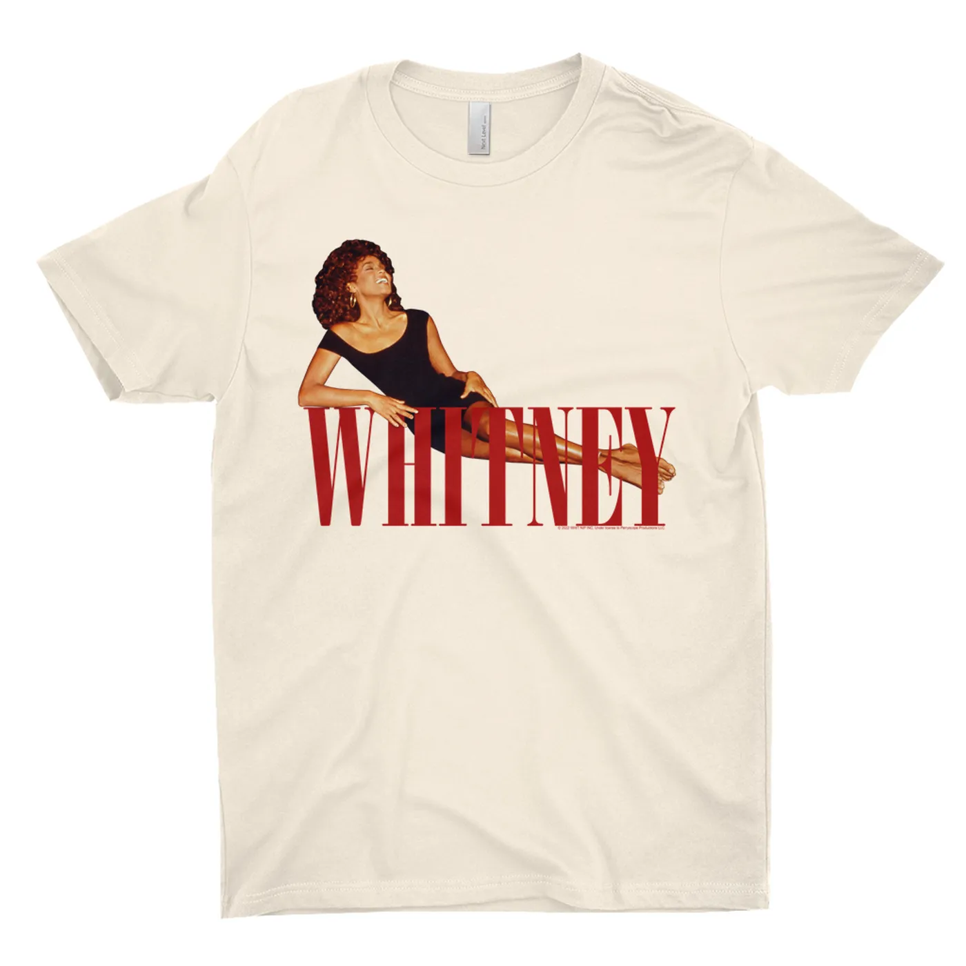 Whitney Houston T-Shirt | Whitney Laying On Logo Red Whitney Houston Shirt