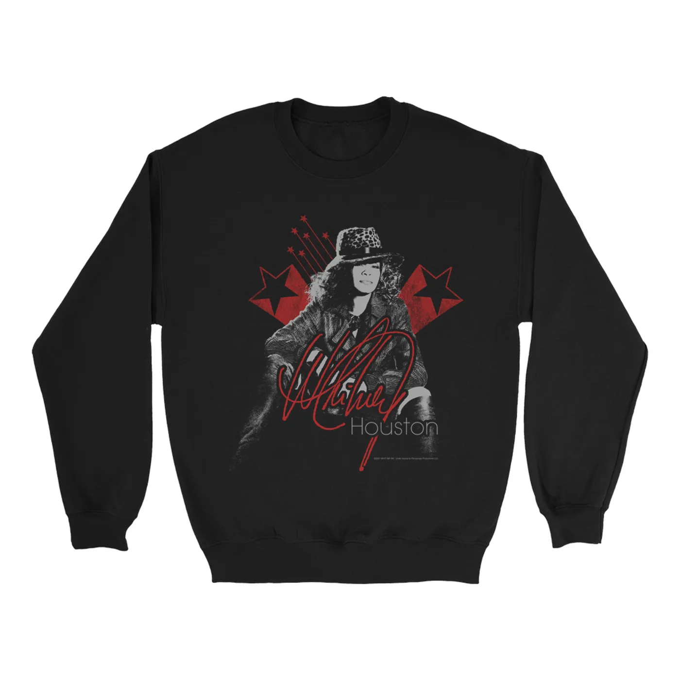 Whitney Houston Sweatshirt | Red Star Design Distressed Whitney Houston Sweatshirt