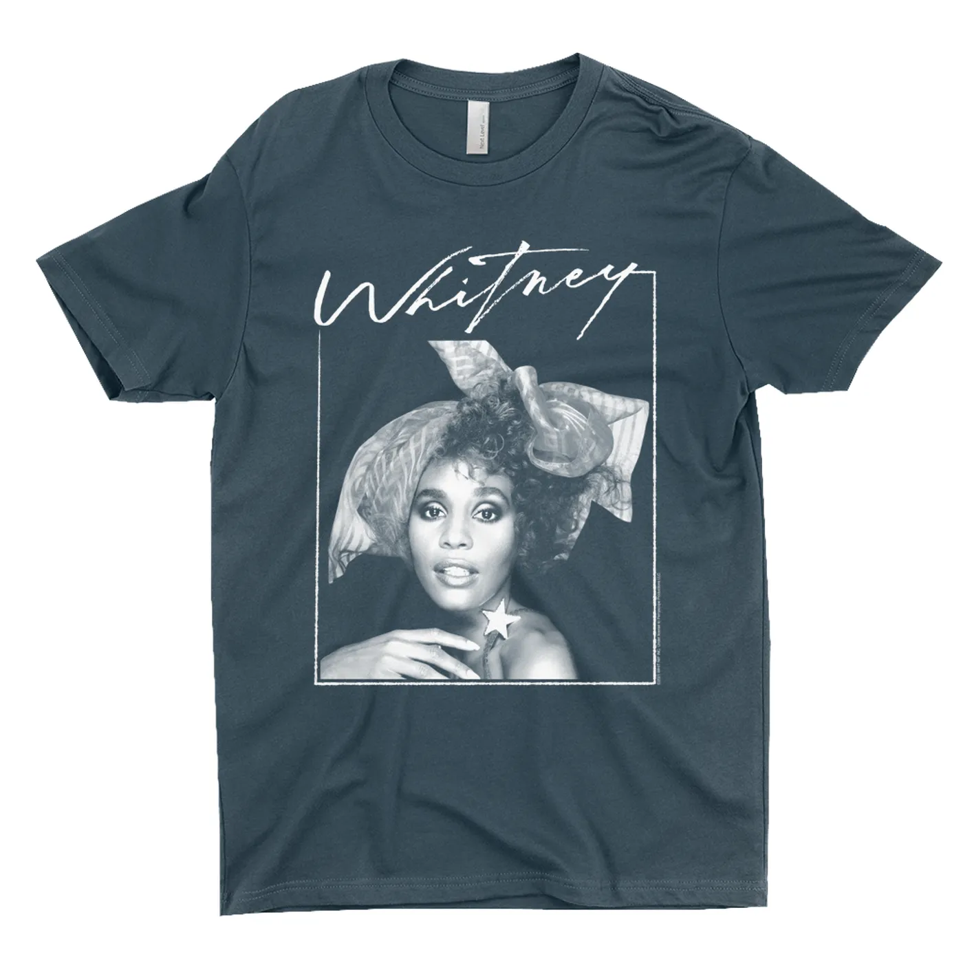 Whitney Houston T-Shirt | 1987 Whitney Signature And White Photo Image Whitney Houston Shirt (Merchbar Exclusive)