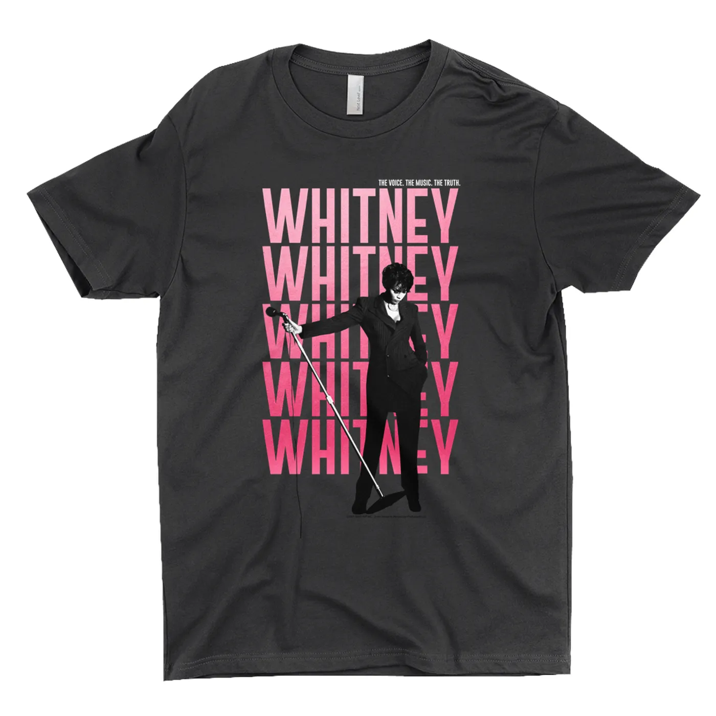 Whitney Houston T-Shirt | Voice Music Truth Cover Art Ombre Pink Image Whitney Houston Shirt