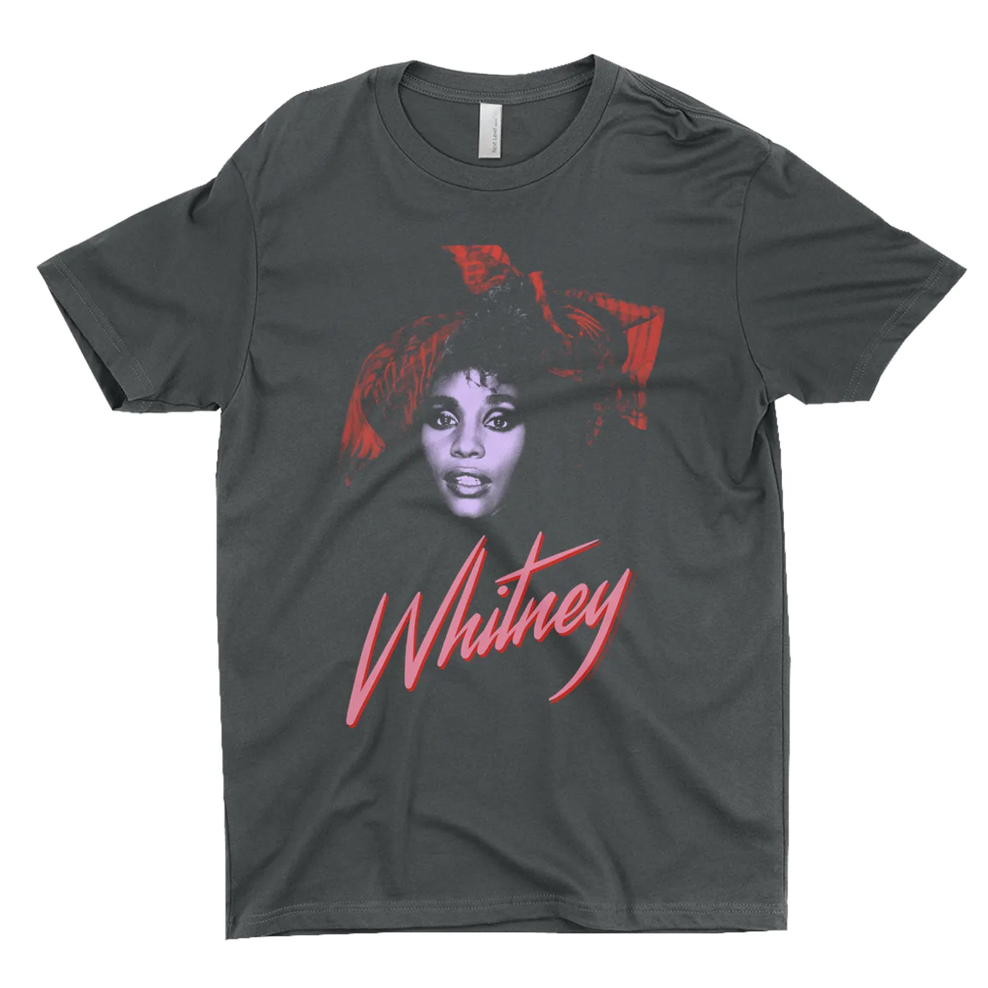 Whitney Houston T-Shirt | Purple And Red 1987 Photo Design Whitney Houston Shirt (Merchbar Exclusive)