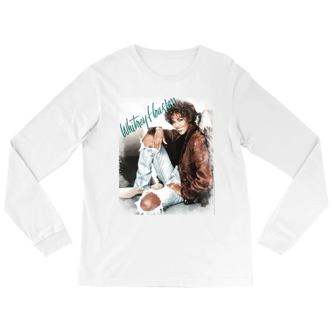 Whitney Houston Long Sleeve Shirt | All The Man That I Need Single Photo Distressed Whitney Houston Shirt